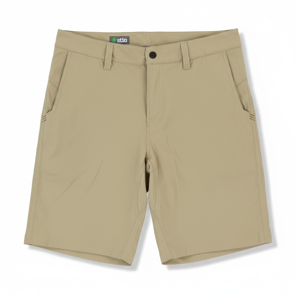Stio Coburn Chino Shorts Mens 35 Khaki 9" Inseam Hiking Nylon Stretch Quick Dry